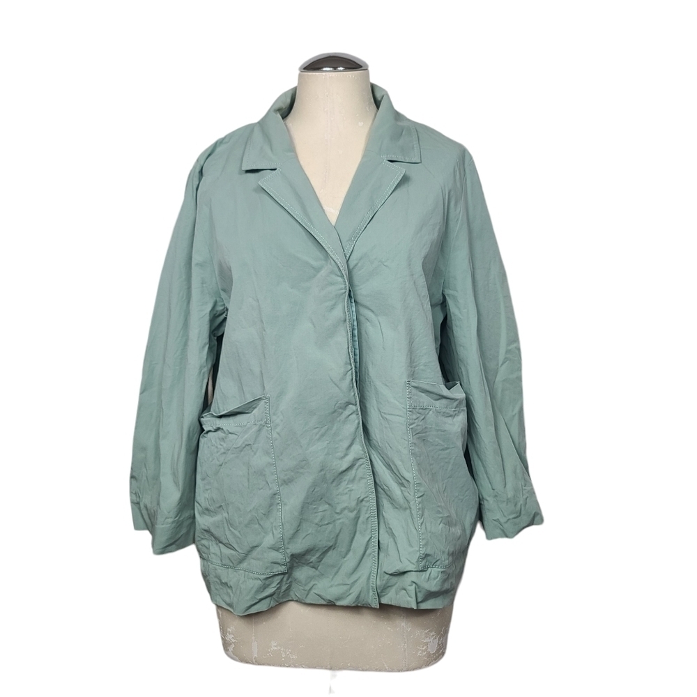 Lafayette 148 New York Green Button Down Jacket XL